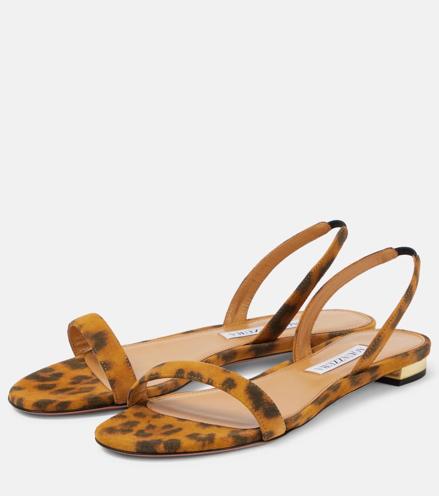 Aquazzura So Nude Leopard-print Suede Sandals In Brown