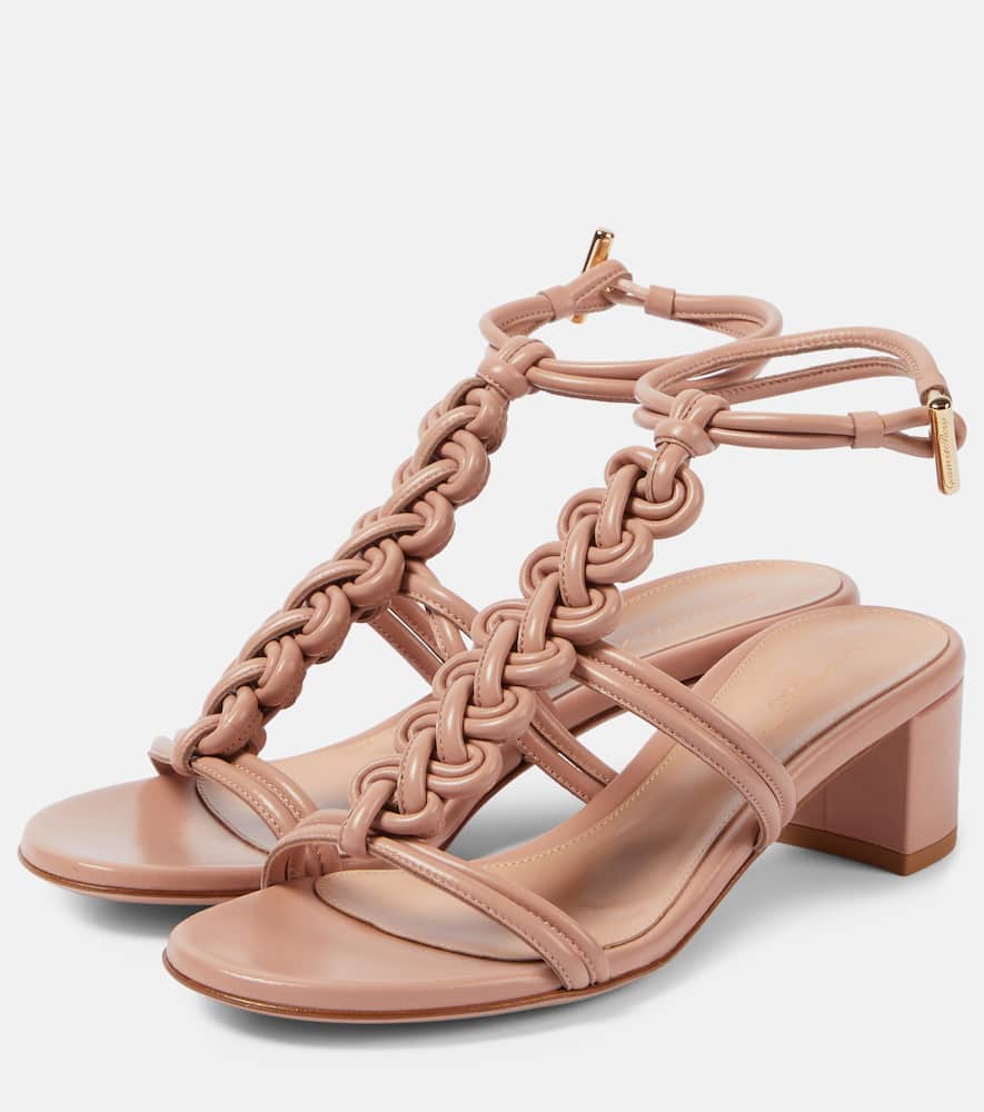 Gianvito Rossi Leather Sandals In Beige