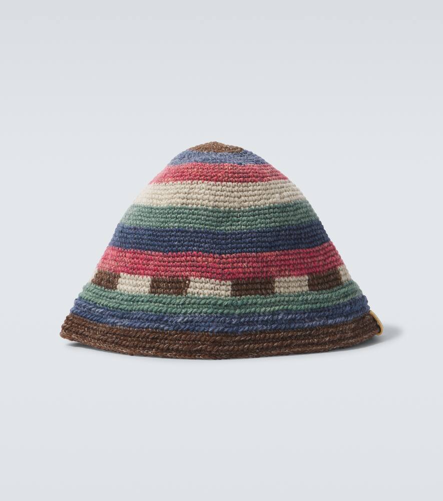 Visvim Meda wool and linen crochet bucket hat
