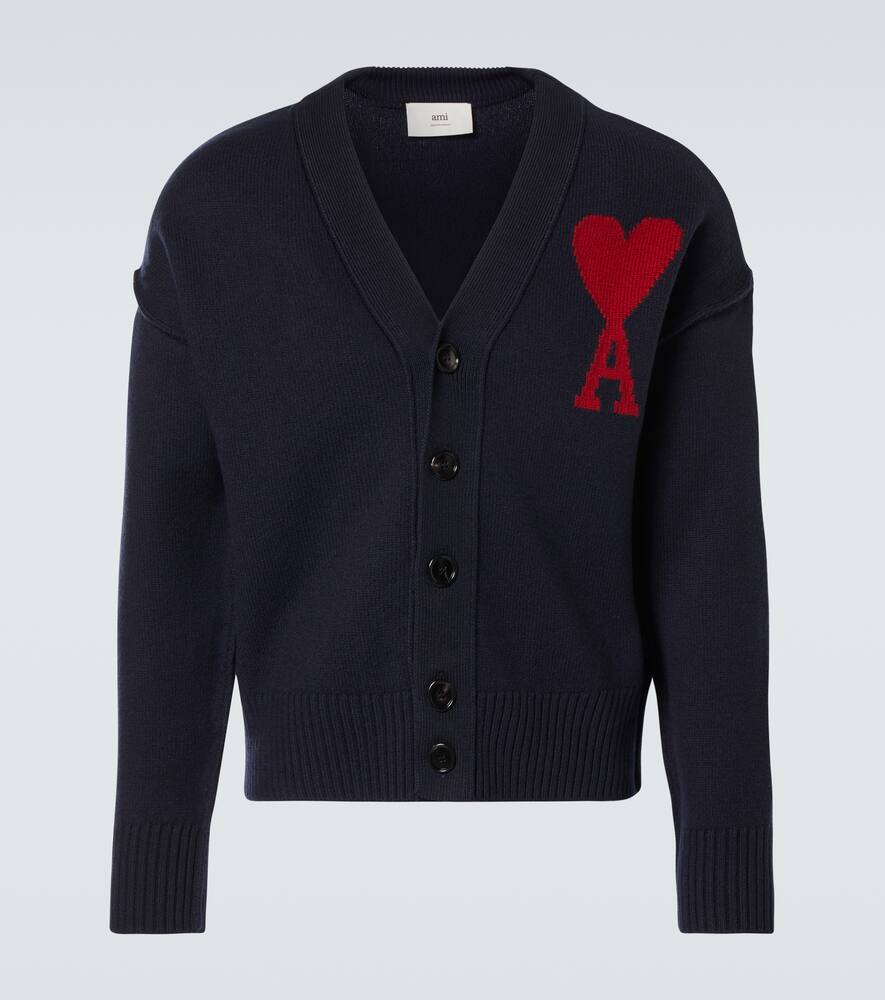 Ami Paris Ami De Caur virgin wool cardigan
