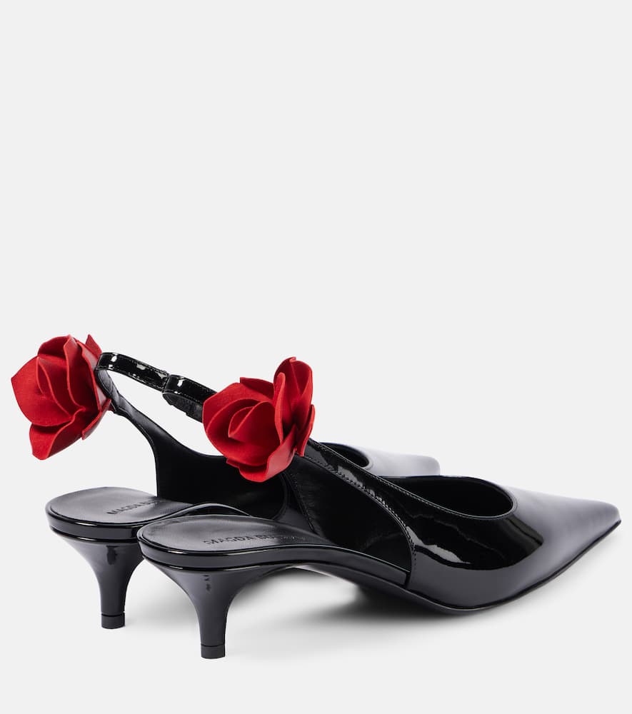 Magda Butrym Patent Leather Slingback Pumps Heel 6cm In Schwarz