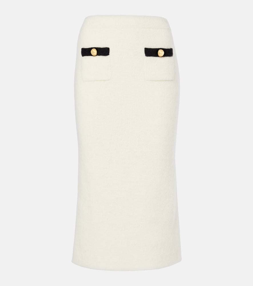Alessandra Rich Alpaca and wool-blend midi skirt