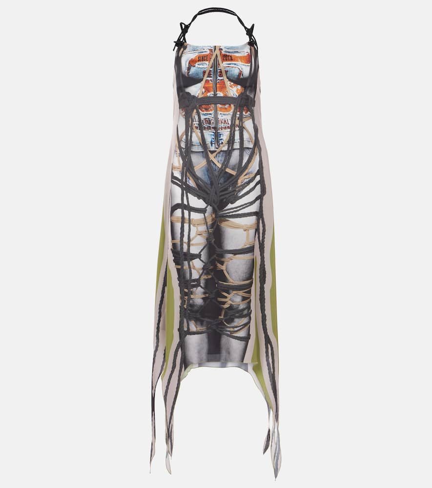 Bondage printed midi dress