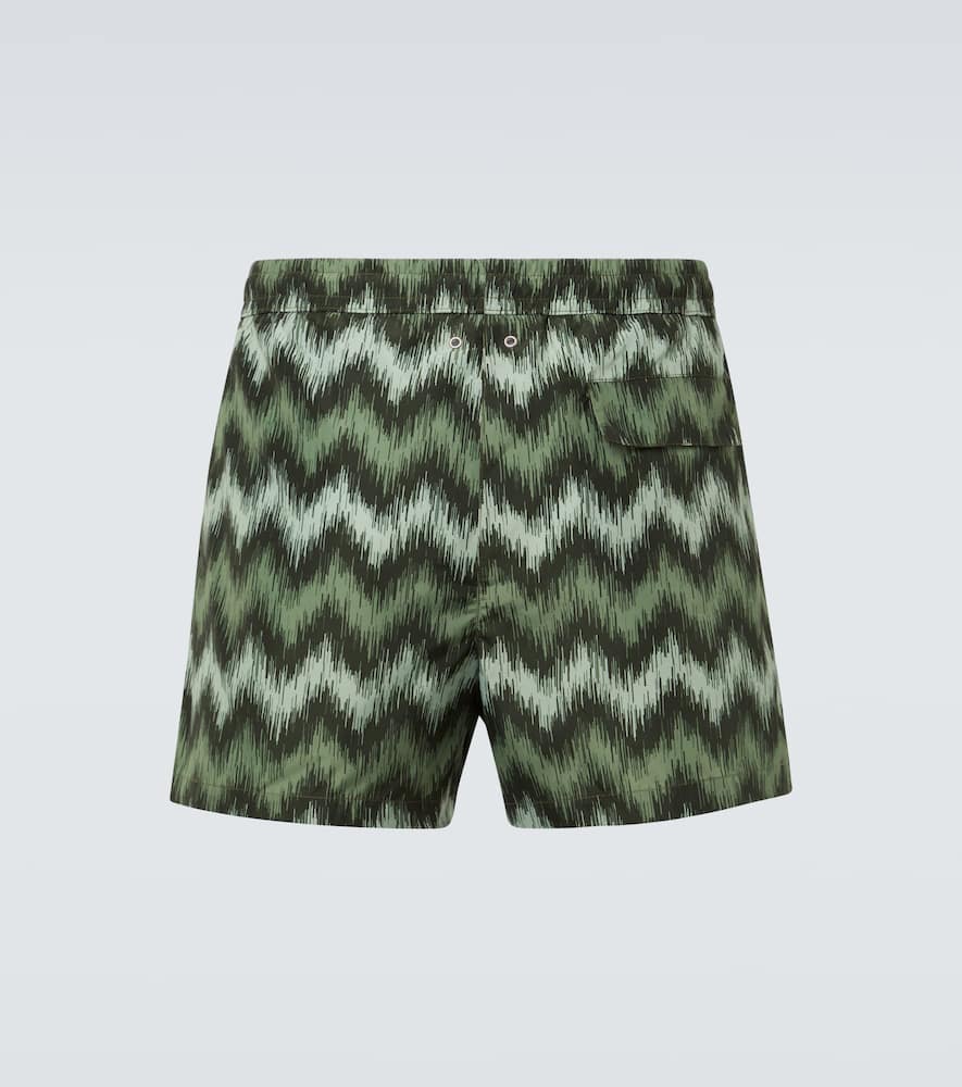Missoni Zigzag Pattern Swim Shorts In Green