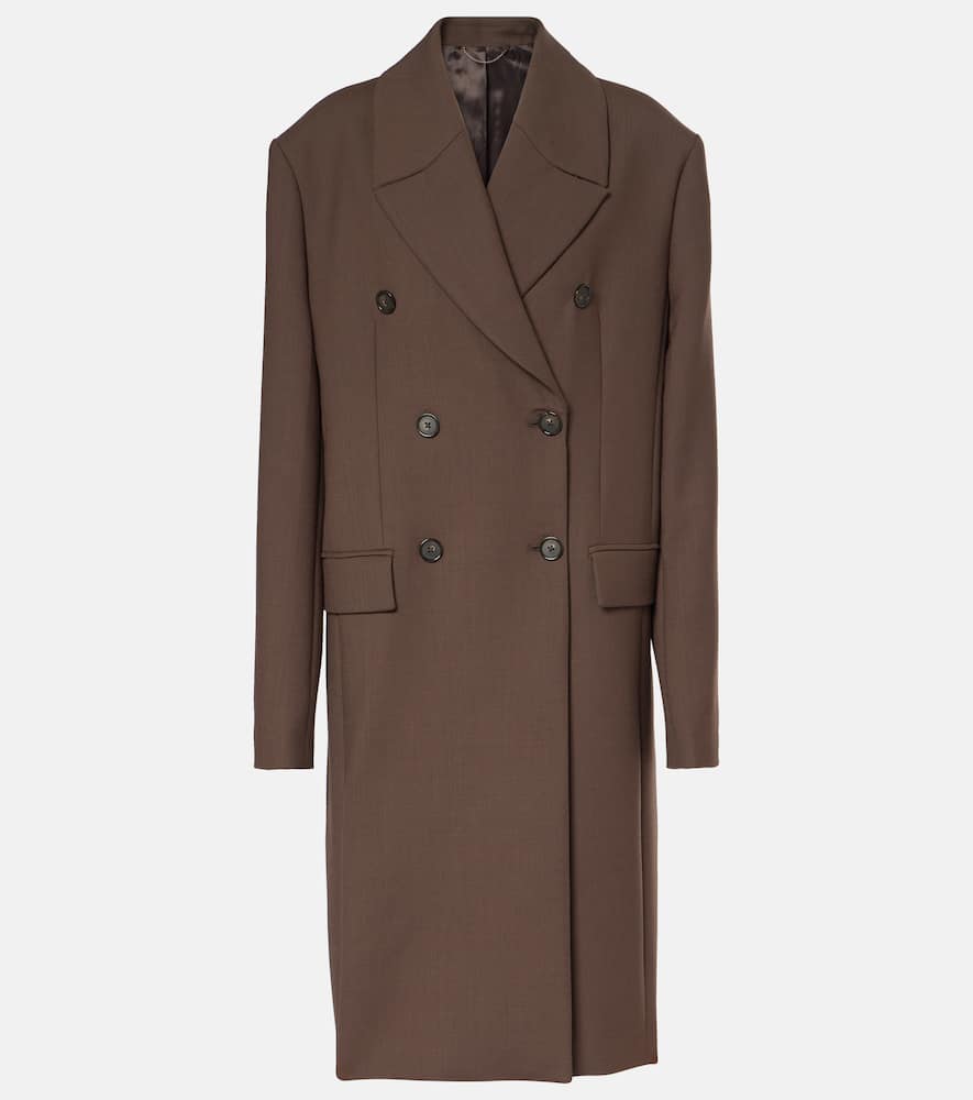 Totême Broad Midi Coat Bark In Brown