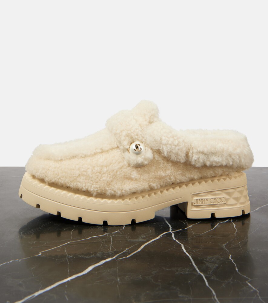  Jimmy Choo Jimmy Choo Shea Shearling Platform Mules 