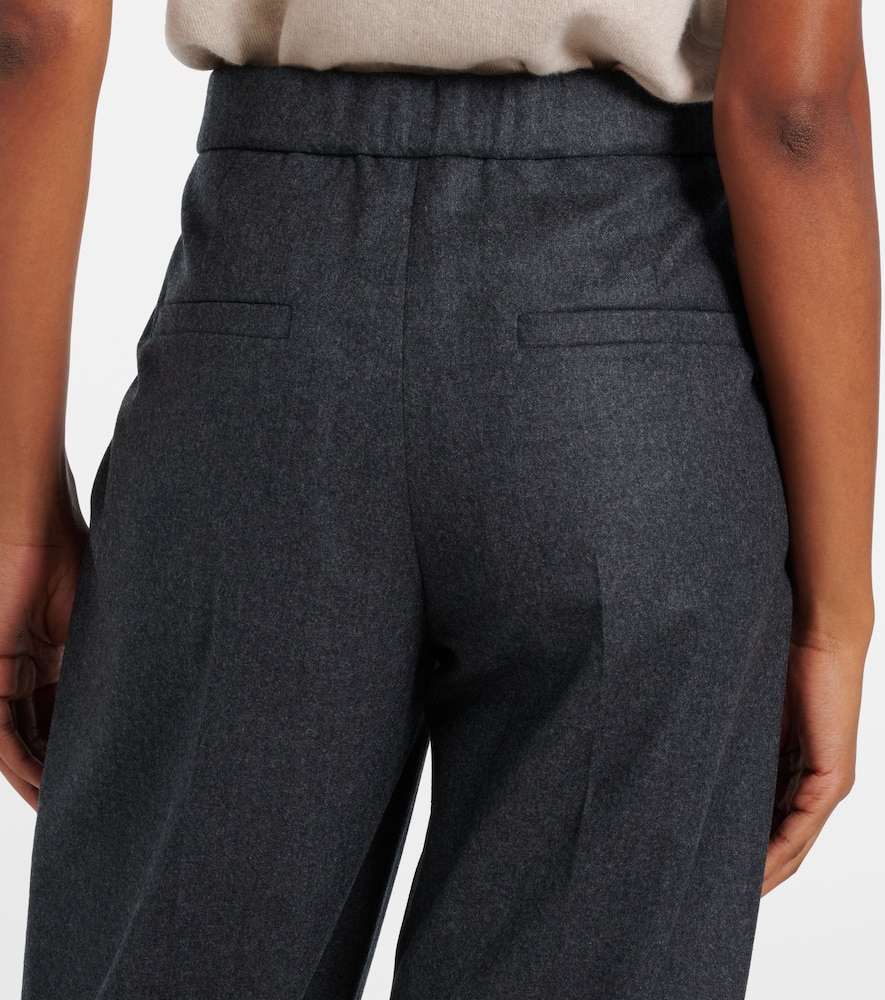 Brunello Cucinelli Baggy Sartorial High-rise Wool Straight Pants In Grey