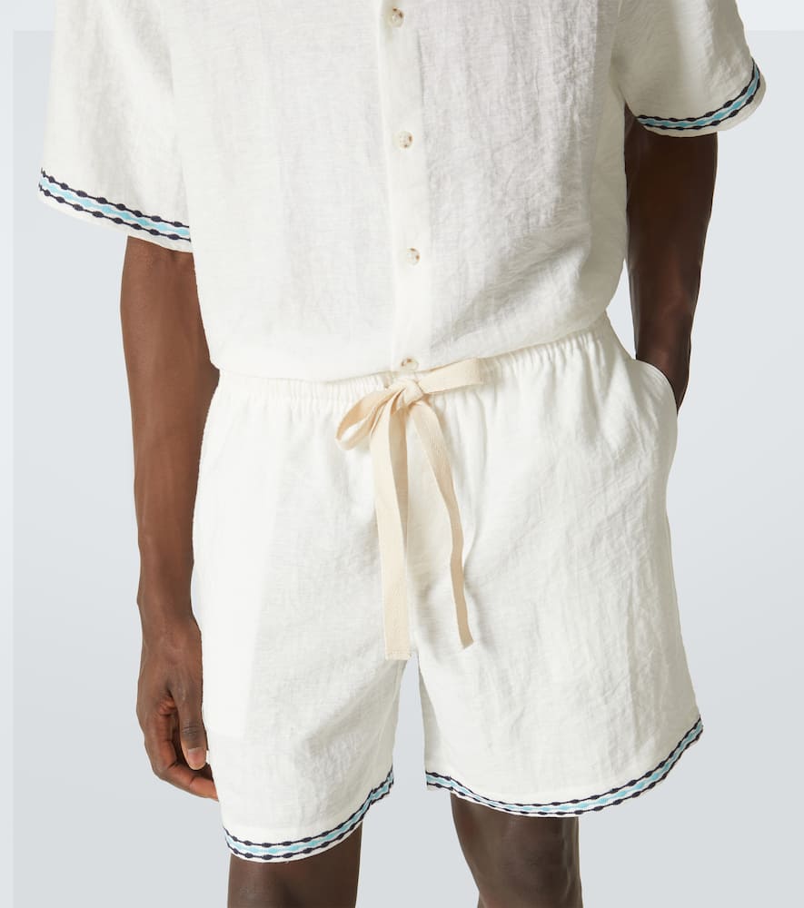 FREQUENCY亚麻刺绣短裤