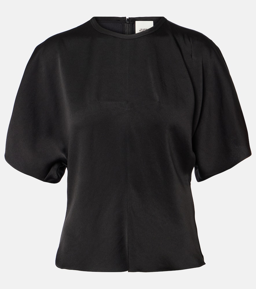 Isabel Marant Karlita Satin Top In Black