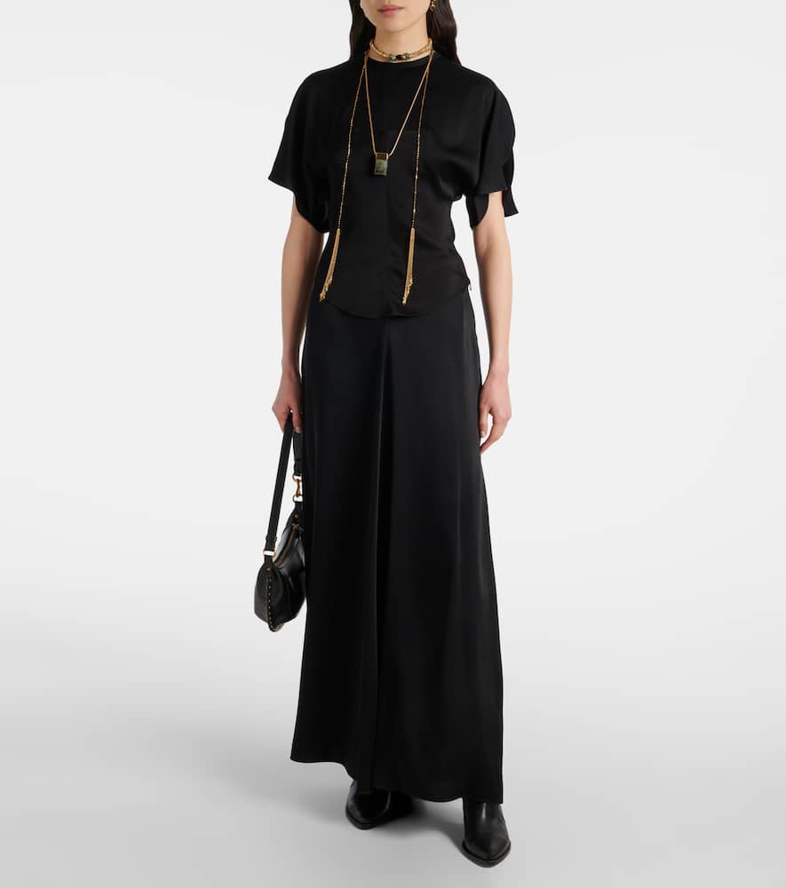Isabel Marant Karlita Satin Top In Black