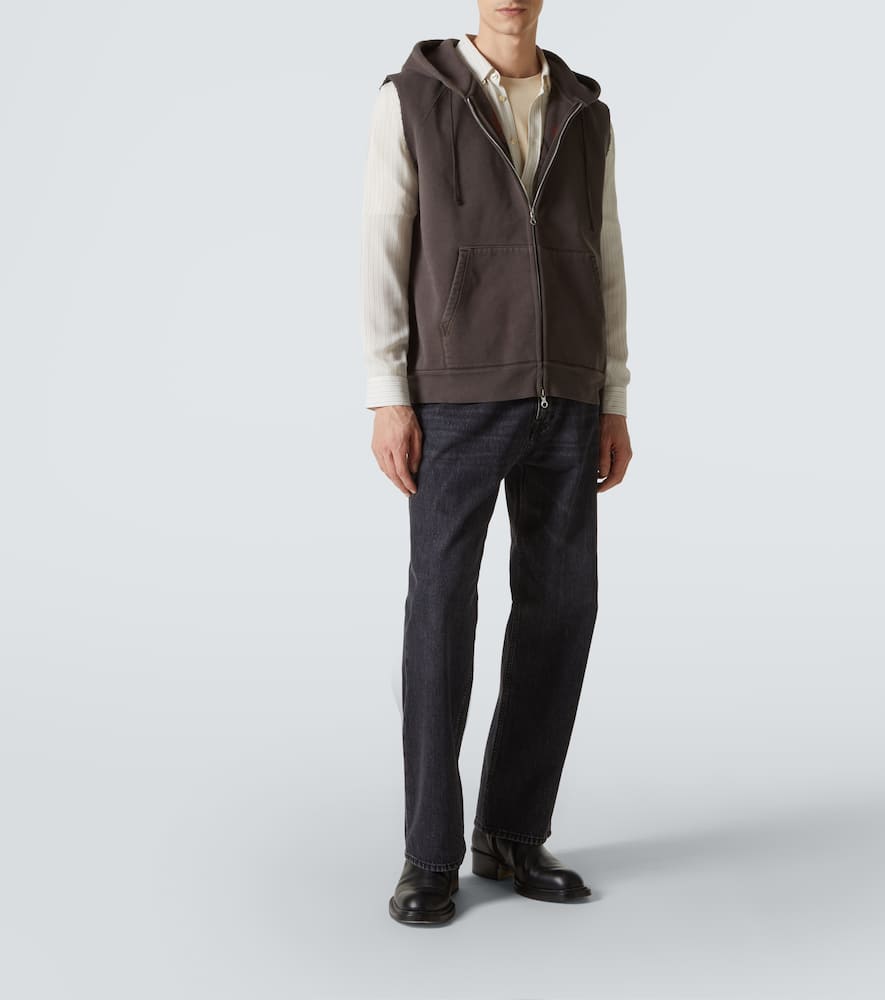Our Legacy Hooded Vest With Front Pockets In Braun