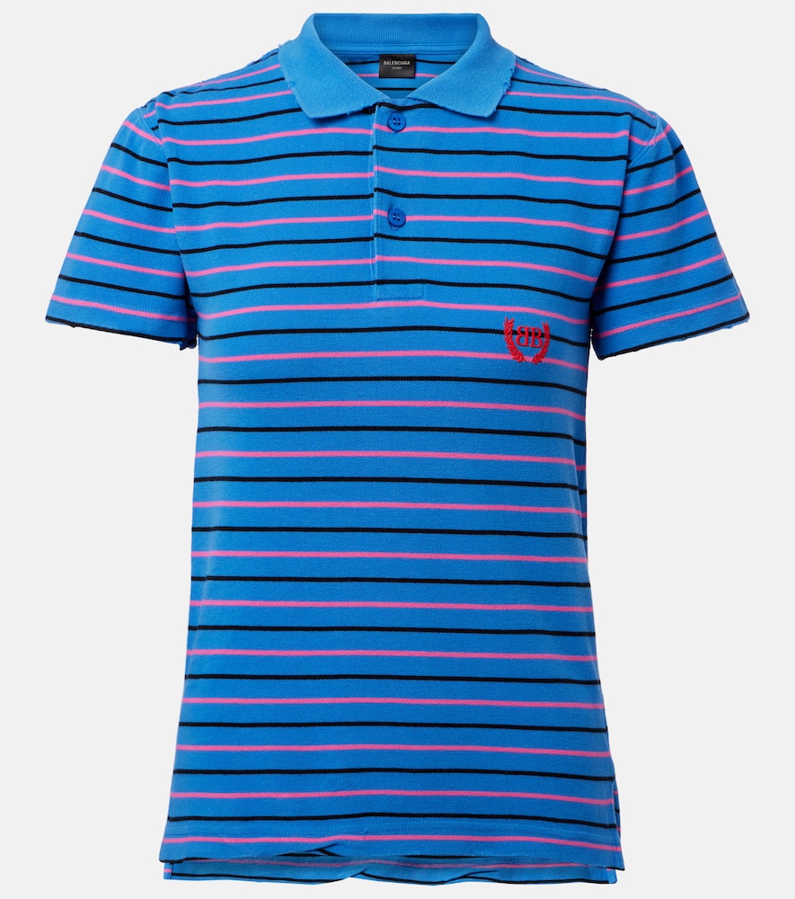 Striped cotton polo shirt