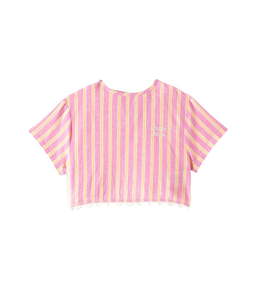 Louise Misha Kalistee striped cotton and linen top