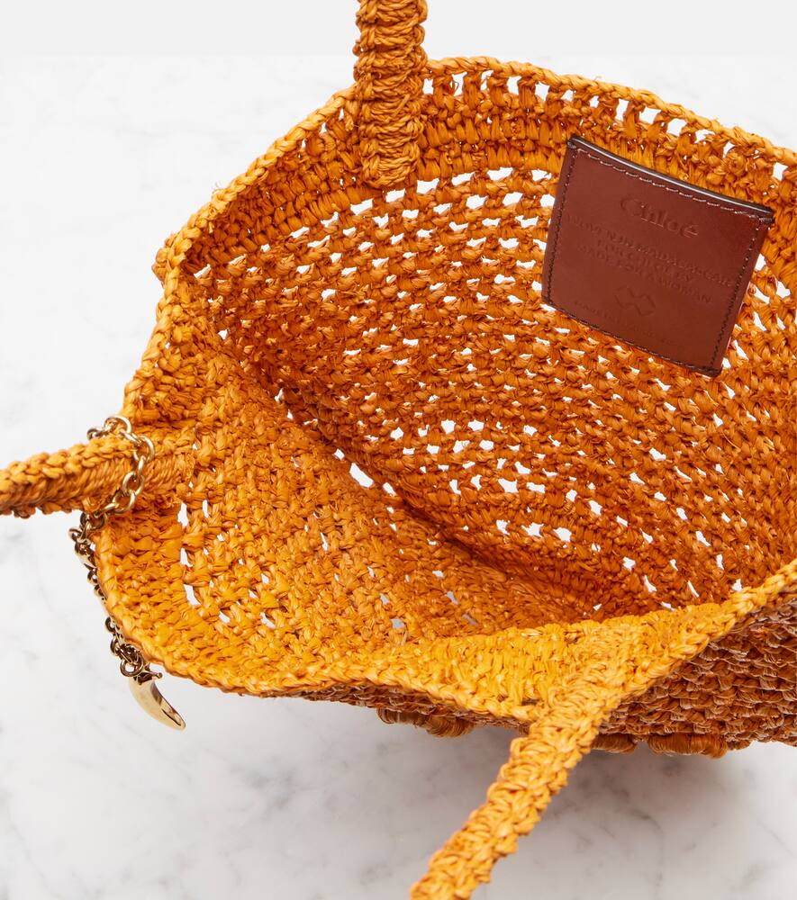 Chloé Summer Banana Raffia Tote Bag