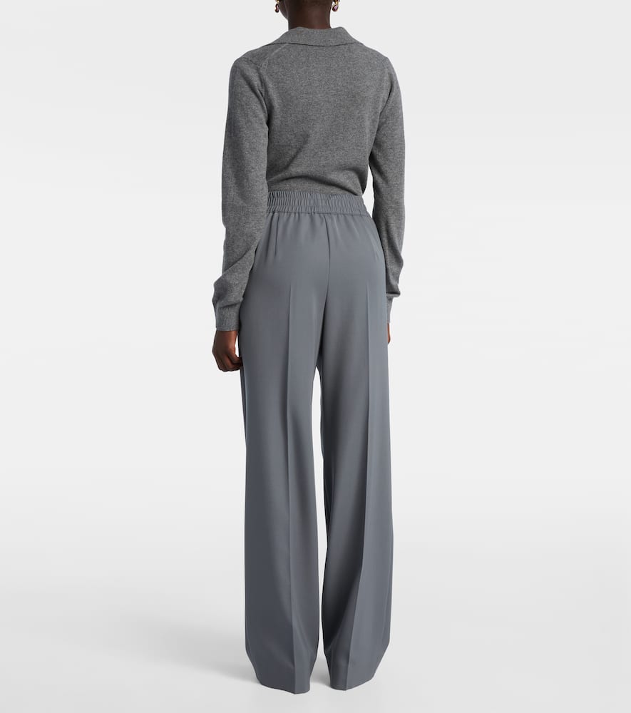 Dolce & Gabbana Virgin Wool Gabardine Straight Pants In Gray