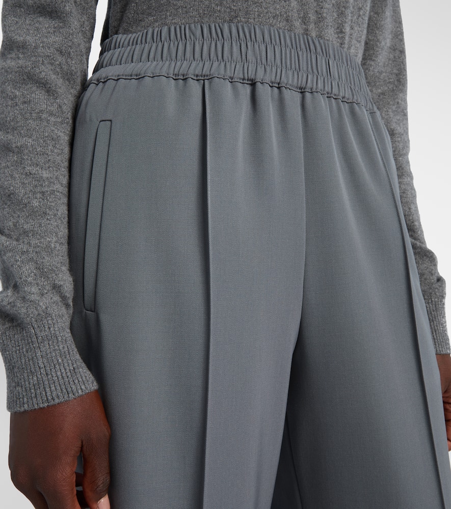 Dolce & Gabbana Virgin Wool Gabardine Straight Pants In Gray