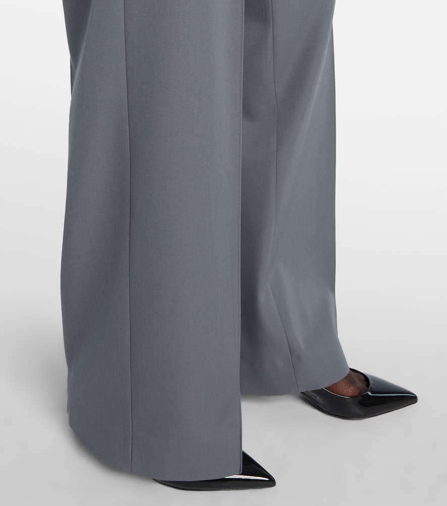Dolce & Gabbana Virgin Wool Gabardine Straight Pants In Gray