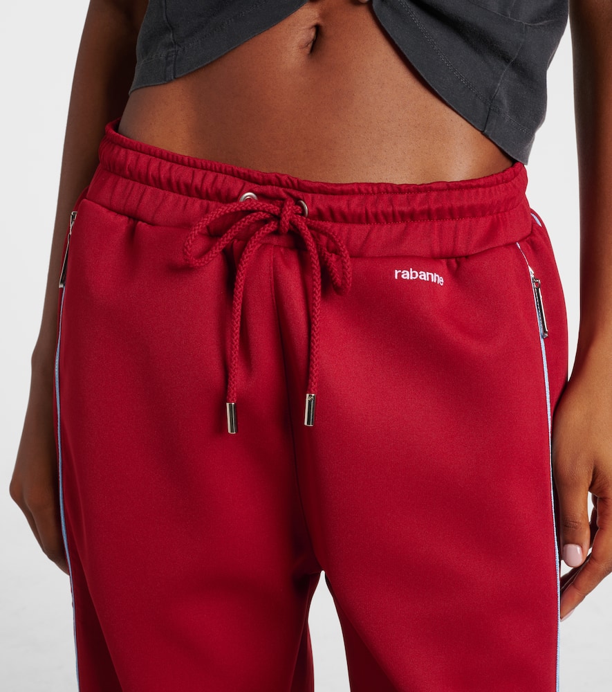 Rabanne Elasticated Side-zip Track Pants In Red