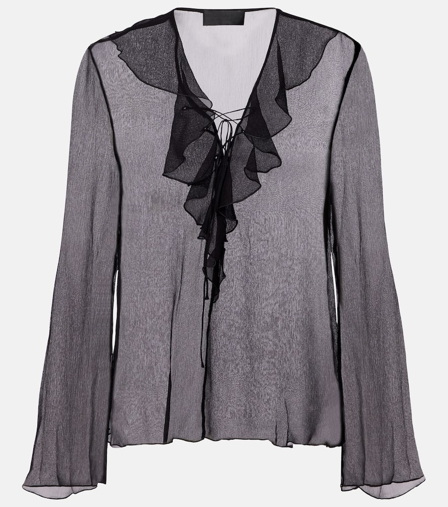 Gisella ruffled silk chiffon blouse