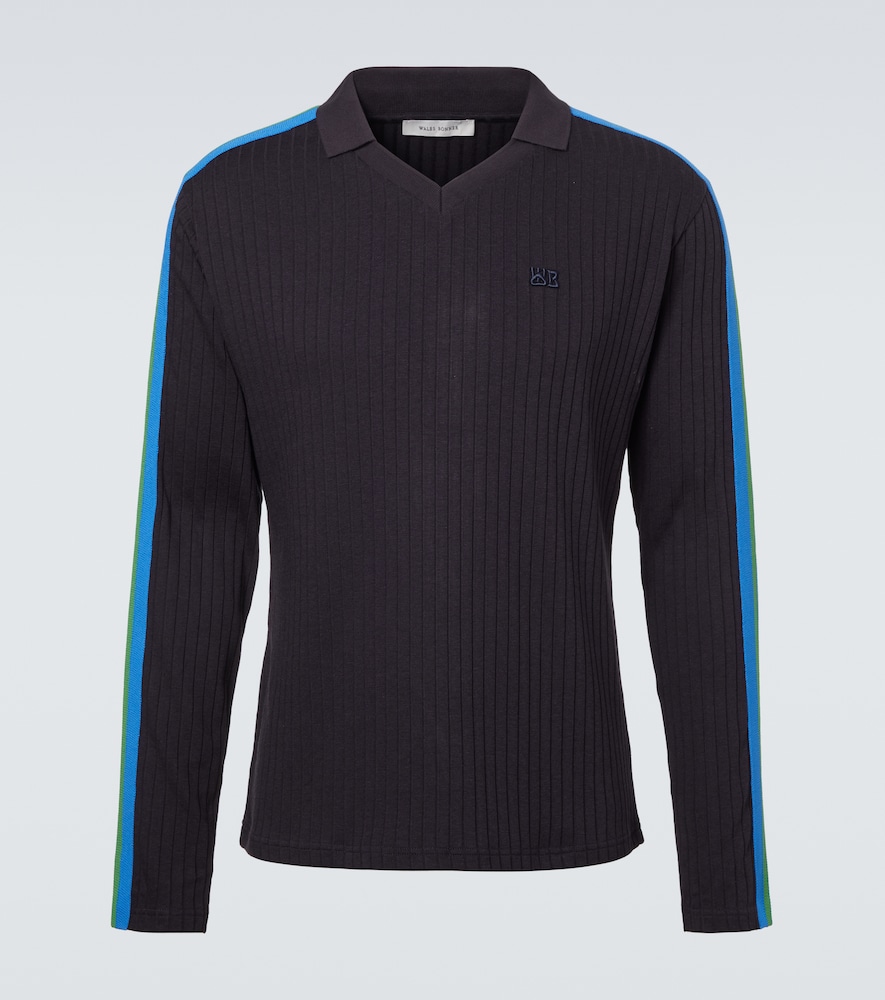 Wales Bonner Ribbed Knit Polo Sweater