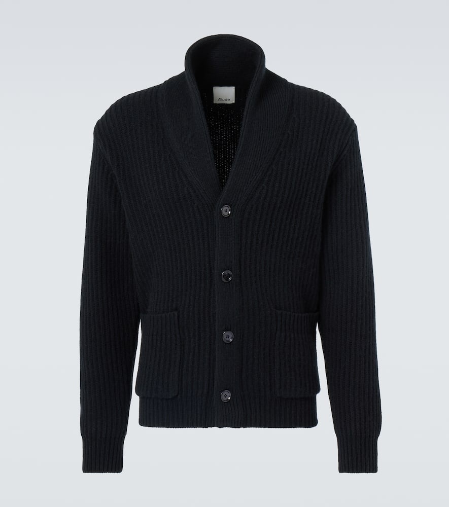 Allude Wool And Cashmere Cardigan In Black
