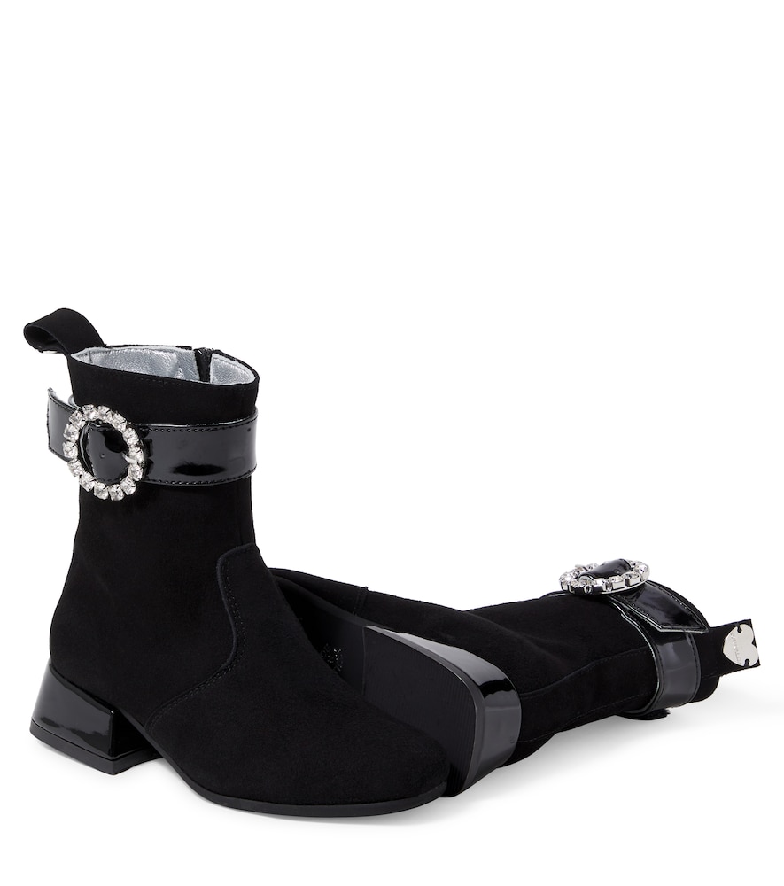 Monnalisa Monnalisa Embellished Suede Ankle Boots 
