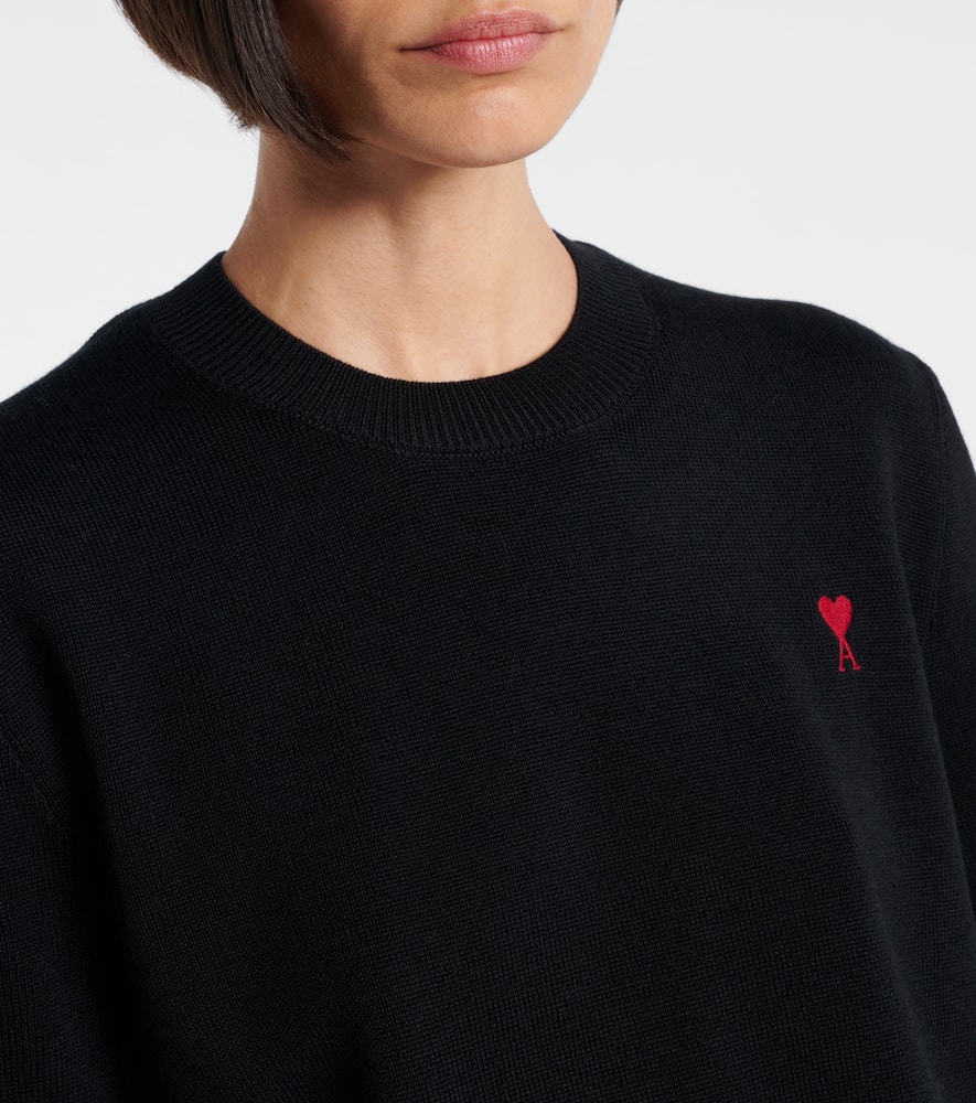 Ami Alexandre Mattiussi Ami Paris Ami De Coeur Black Crew-neck Sweatshirt Women In Black