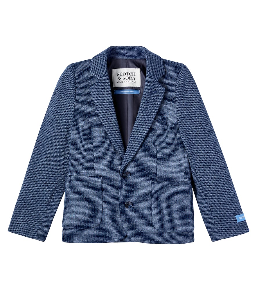 Scotch & Soda Herringbone Blazer In Blue