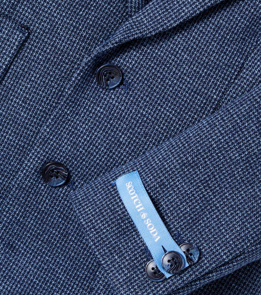 Scotch & Soda Herringbone Blazer In Blue