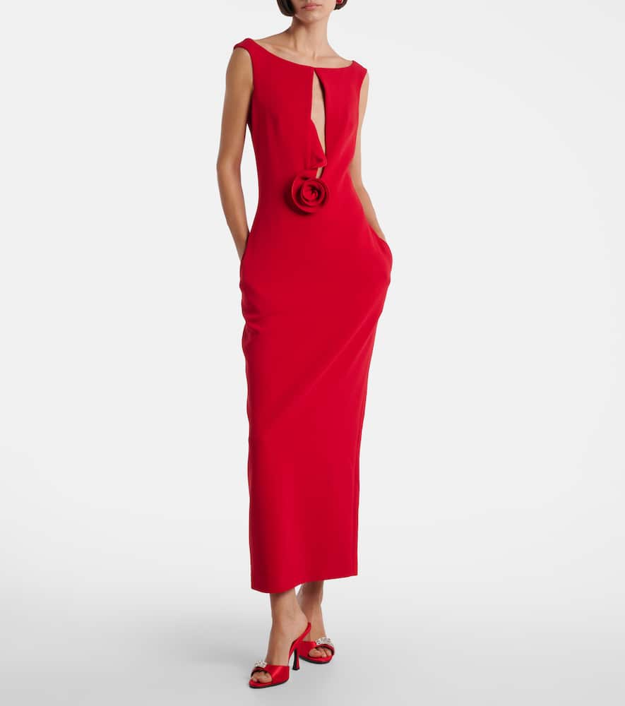 Magda Butrym Crystal-embellished Satin Mules In Red