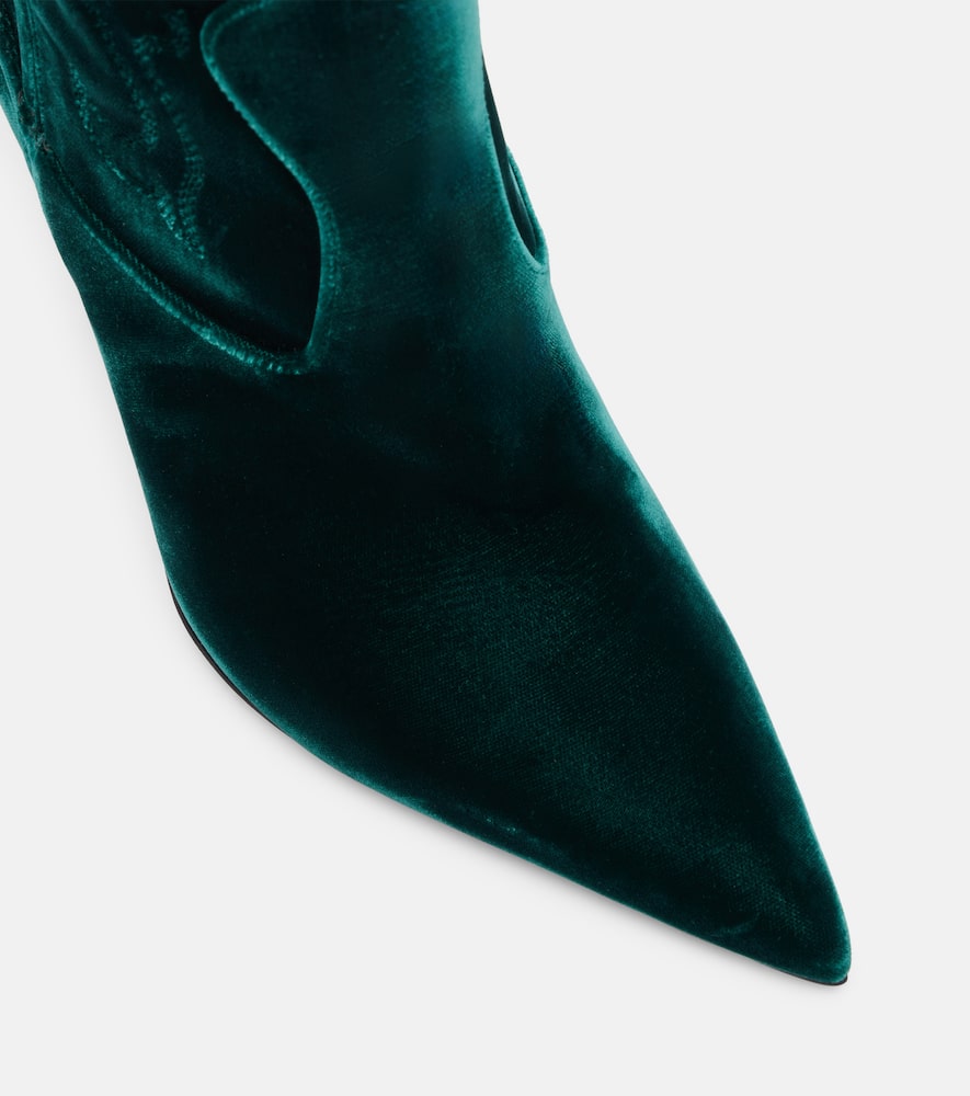 Paris Texas Lidia 105 Velvet Mid-calf Boots In Green