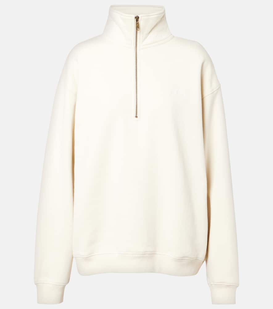 The Upside Hamilton Wren Cotton Half-zip Sweatshirt In White