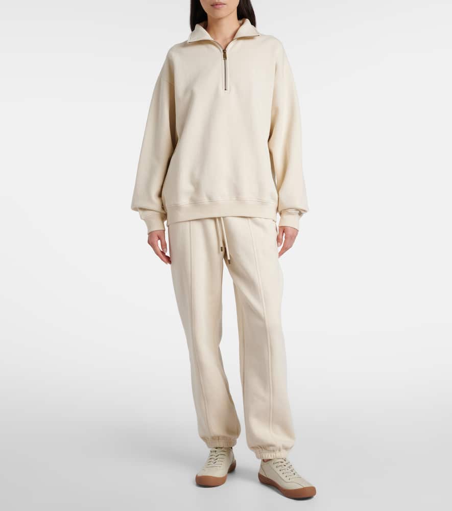 The Upside Hamilton Wren Cotton Half-zip Sweatshirt In White