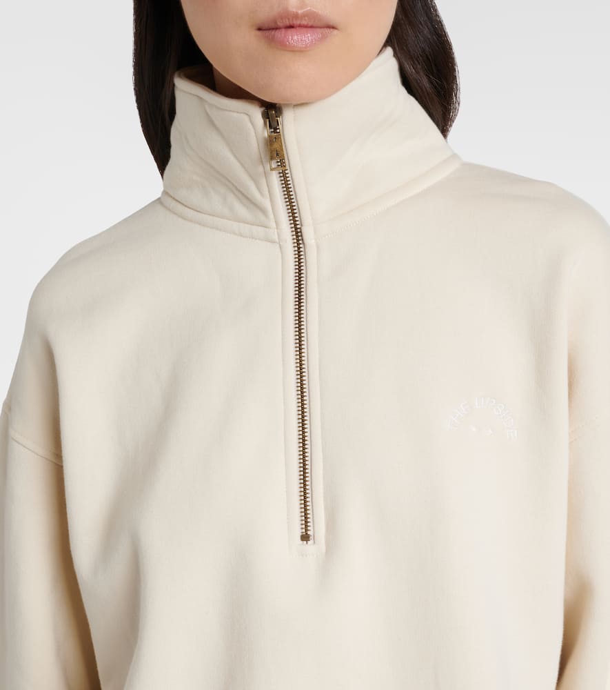The Upside Hamilton Wren Cotton Half-zip Sweatshirt In White