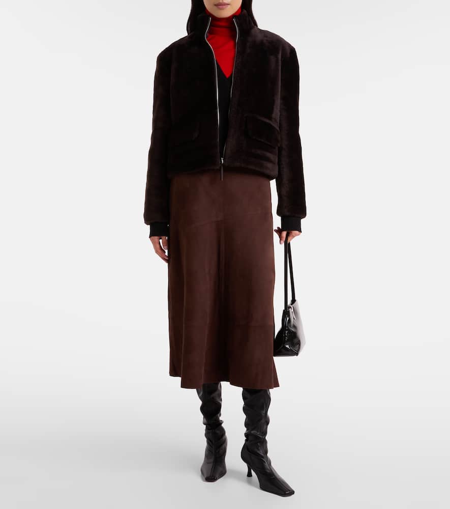 Proenza Schouler Pswl Shearling Jacket In Brown
