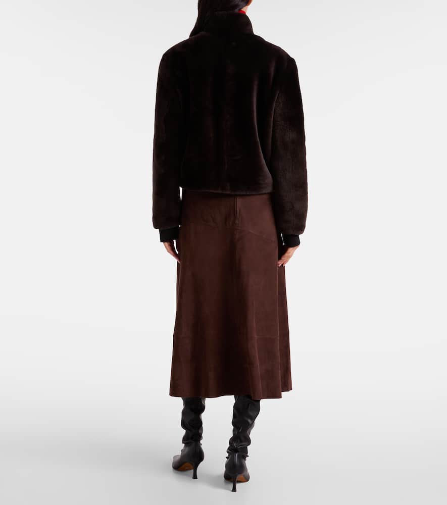 Proenza Schouler Pswl Shearling Jacket In Brown