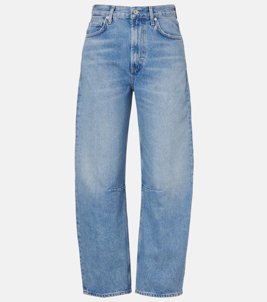 Citizen Of Humanity Miro High-rise Cropped Barrel-leg Jeans In Blue