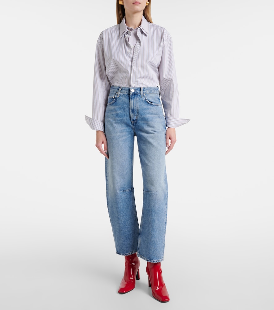 Miro High-Rise Cropped Barrel-Leg Jeans