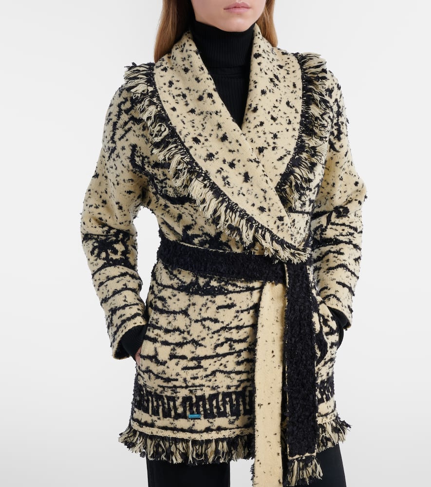 Alanui Ocean Whispers Fringed Wool-blend Cardigan In Neutral