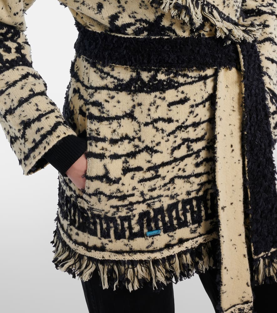 Alanui Ocean Whispers Fringed Wool-blend Cardigan In Neutral