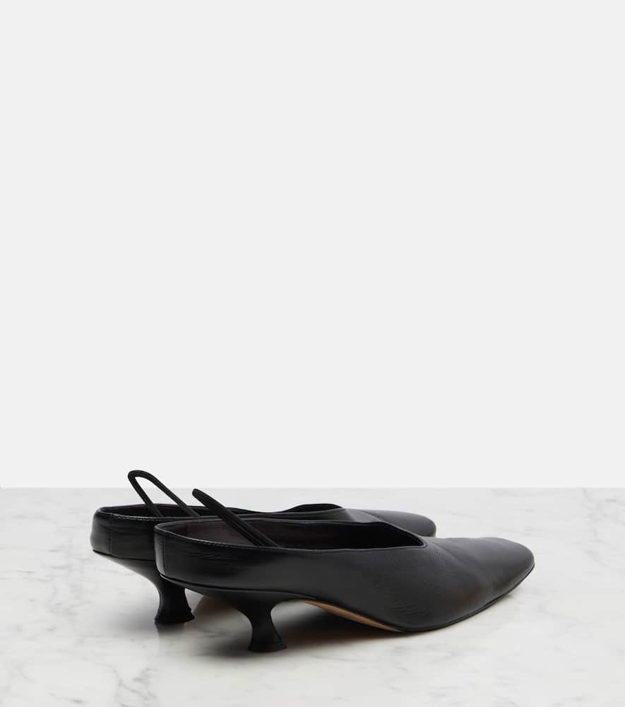 Calvin Klein Anna Leather Slingback Pumps In Black