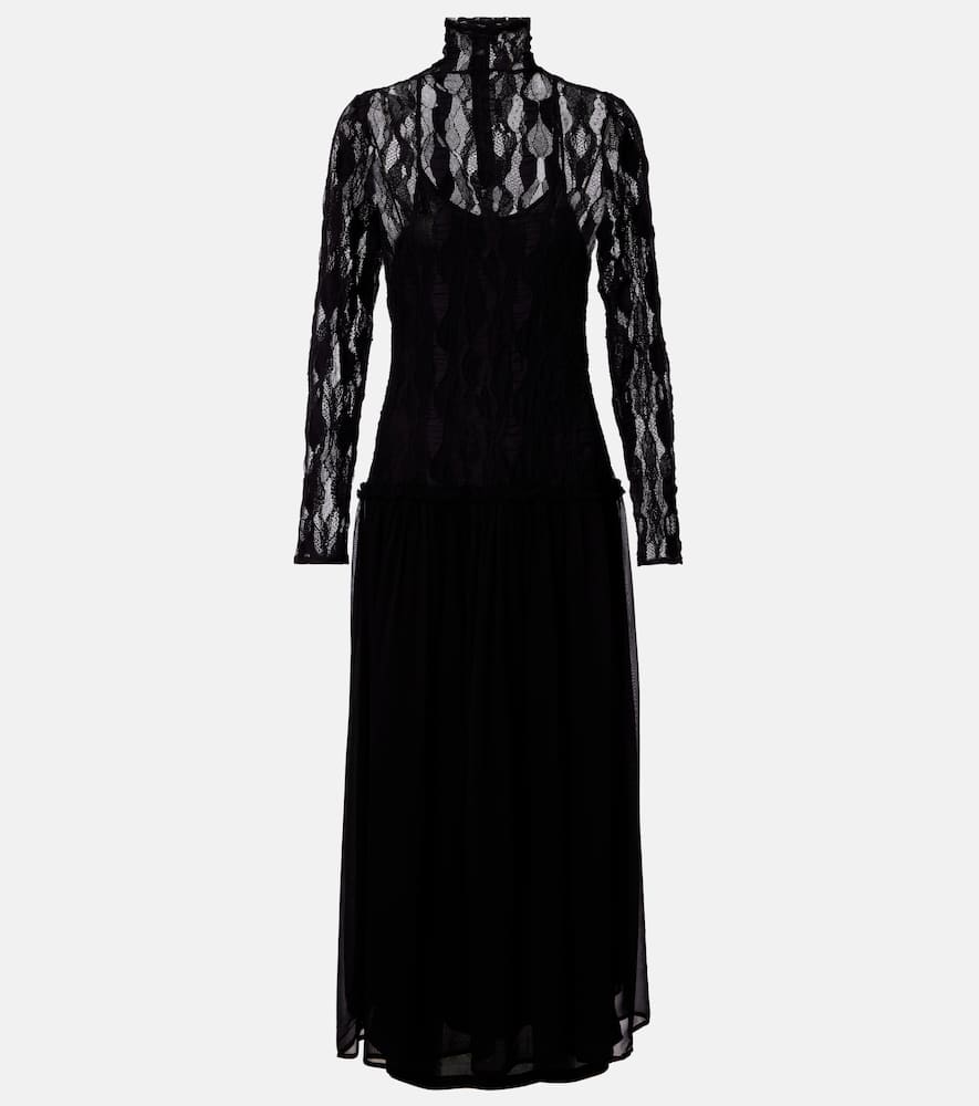 Ulla Johnson Sybil Lace And Chiffon Maxi Dress In Black