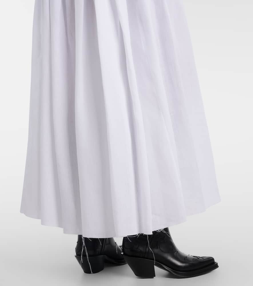 Gabriela Hearst Juniper Gathered Linen Midi Skirt In White