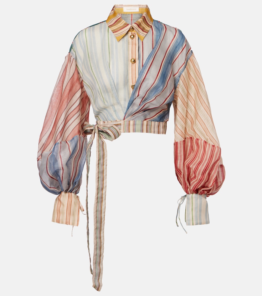 Zimmermann Rebellion striped linen and silk blouse