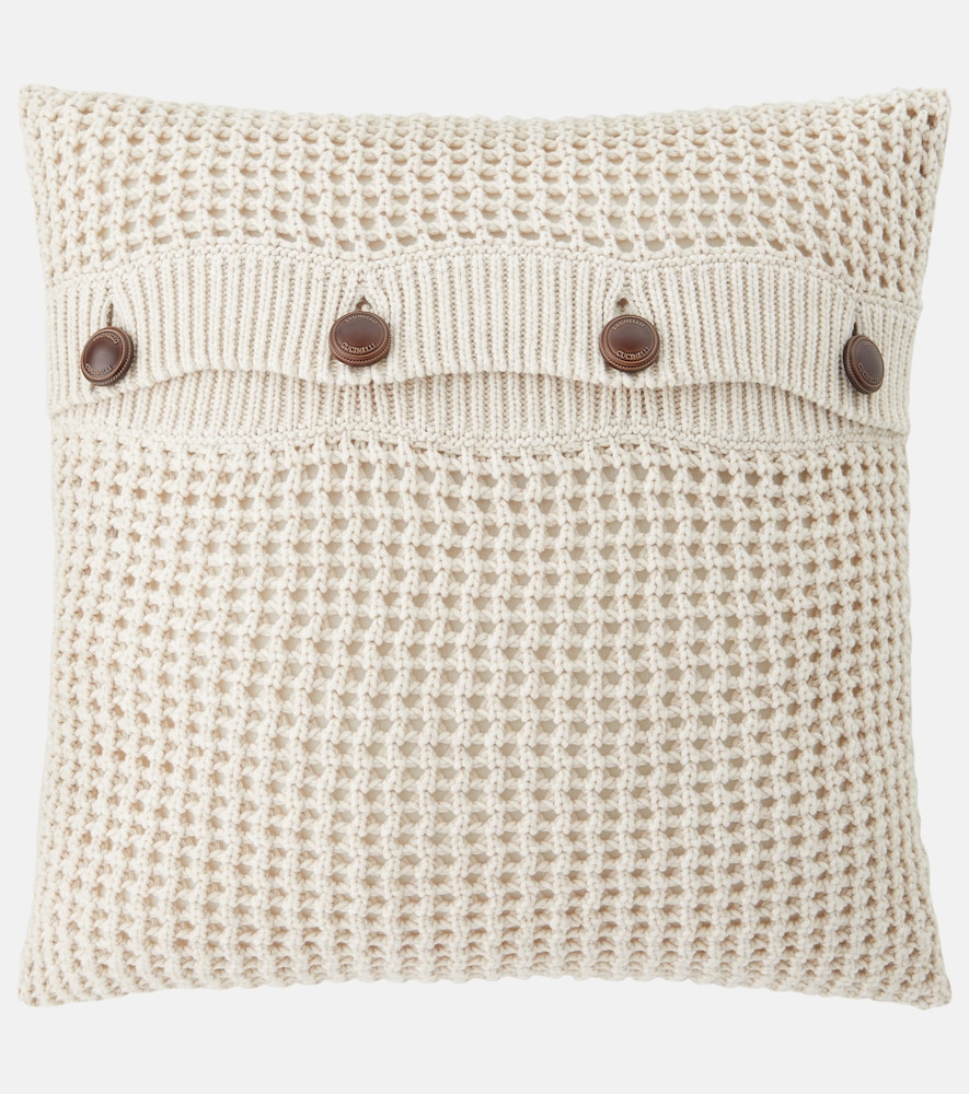 Brunello Cucinelli Unisex Beige Cotton-Blend Cushion - Mytheresa
