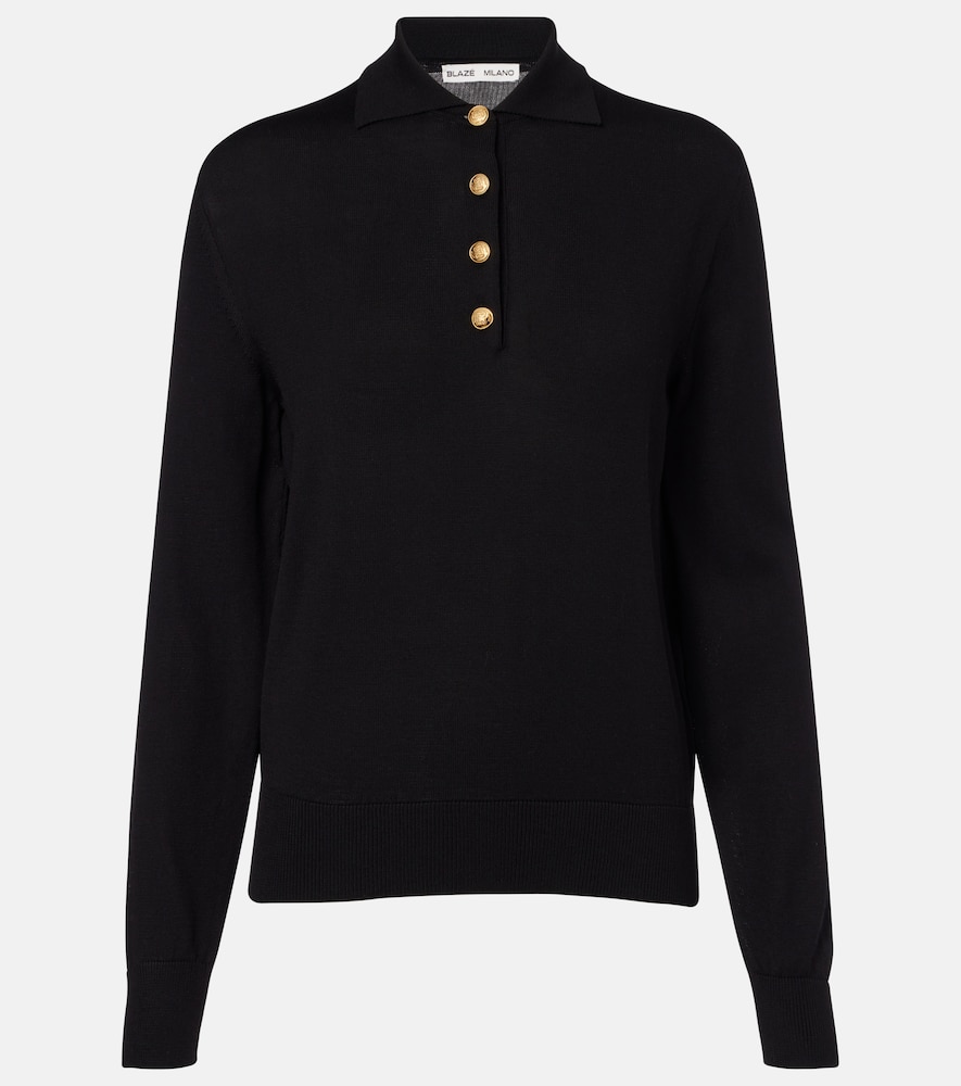Blaze Milano Alegria Silk and Cotton Polo Sweater