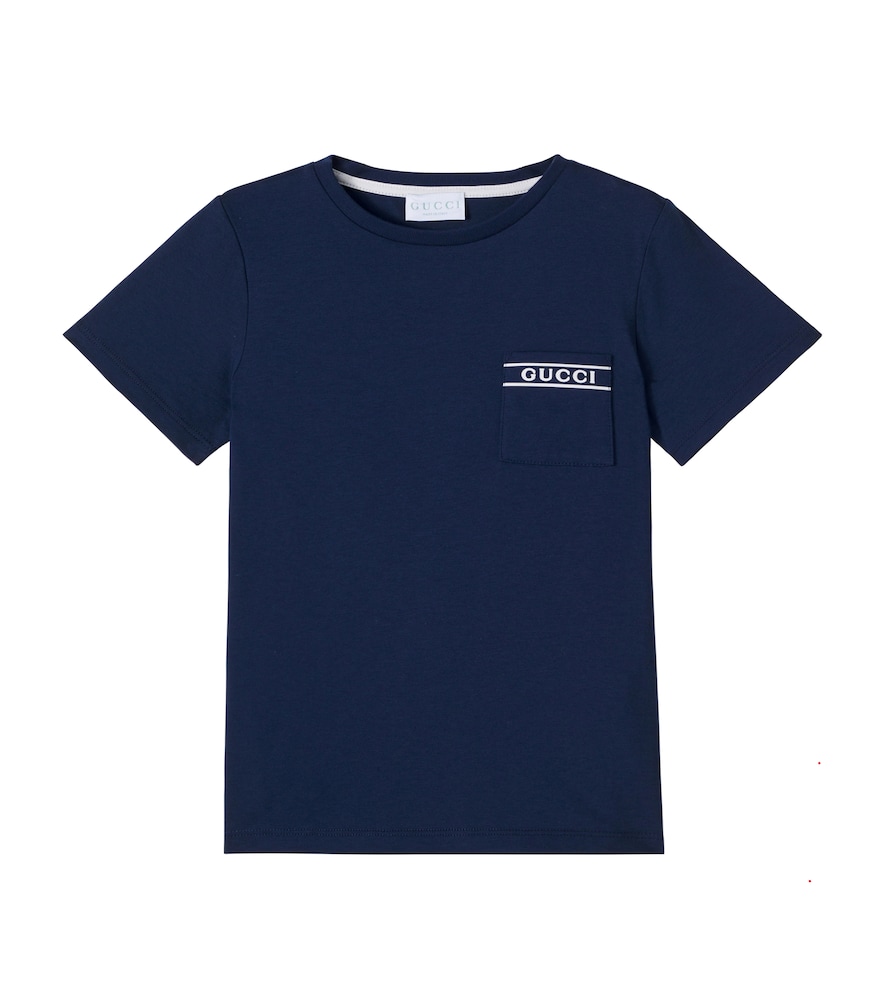 Gucci Kids Blue Logo Cotton Jersey T-Shirt Y Size 12 - Mytheresa