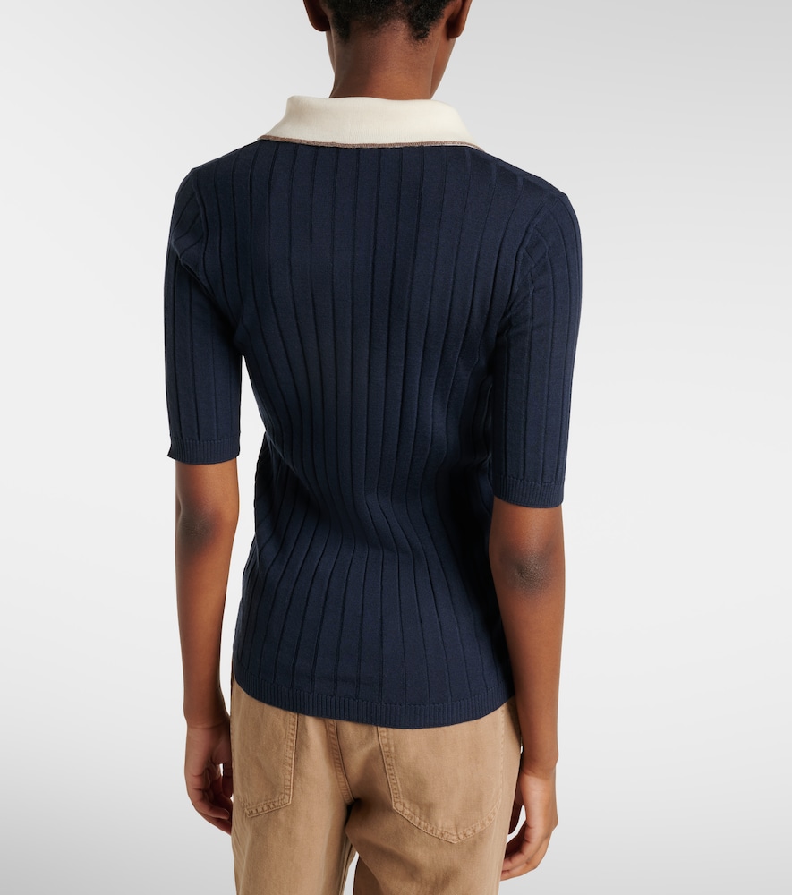  Brunello Cucinelli Brunello Cucinelli Embellished Wool And Cashmere Polo Sweater 