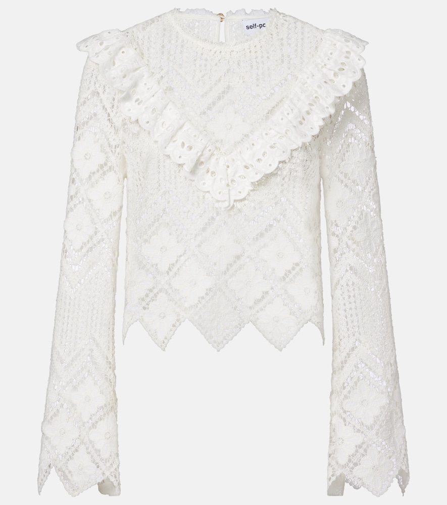 Self-Portrait Top en dentelle 360 €