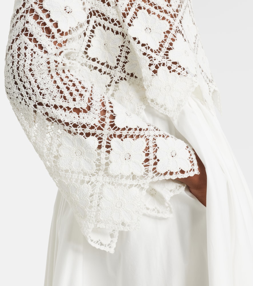  Self-portrait Self-portrait Crochet Ruffled Top 